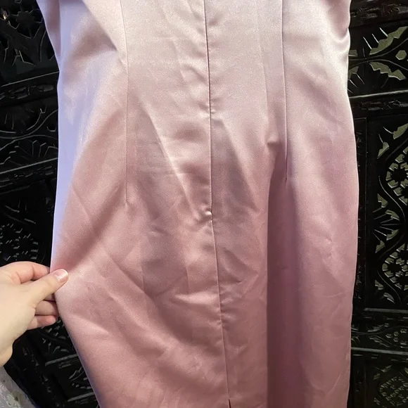 Vintage Pink Satin Column Dress - Picture 9 of 12